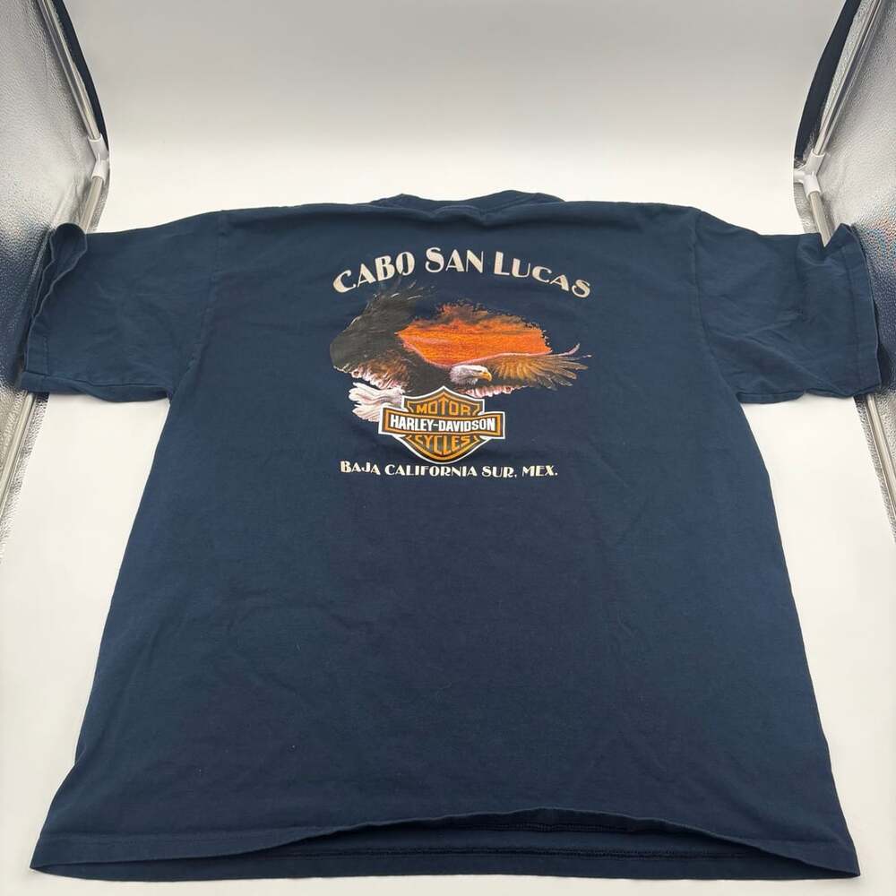 Harley-Davidson Cabo San Lucas T-Shirt Size XL Blue Eagle Souvenir Biker